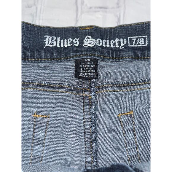 Blues Society - Dark Distressed Skinny Jeans - Picture 2 of 3